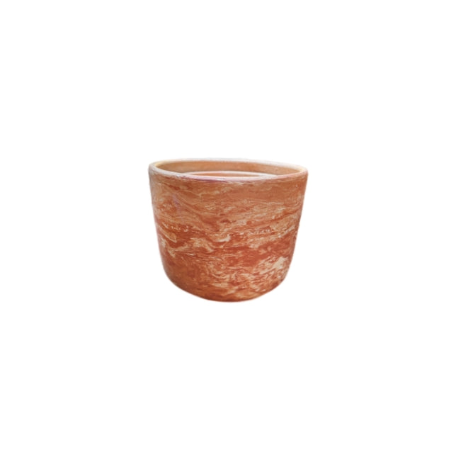 round striped planter
