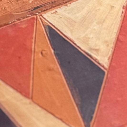 hand-painted large engobe barrel 56x65 cm