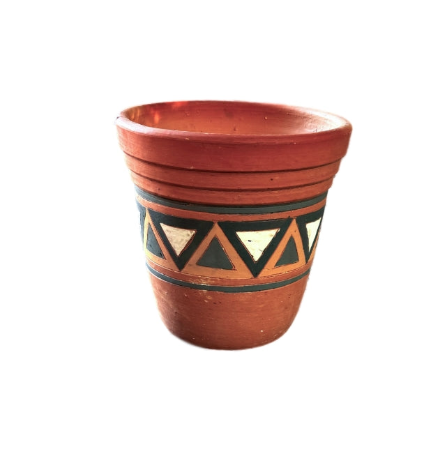 hand-painted bell-shape engobe planter