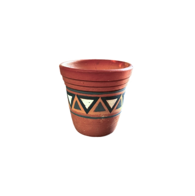 hand-painted bell-shape engobe planter
