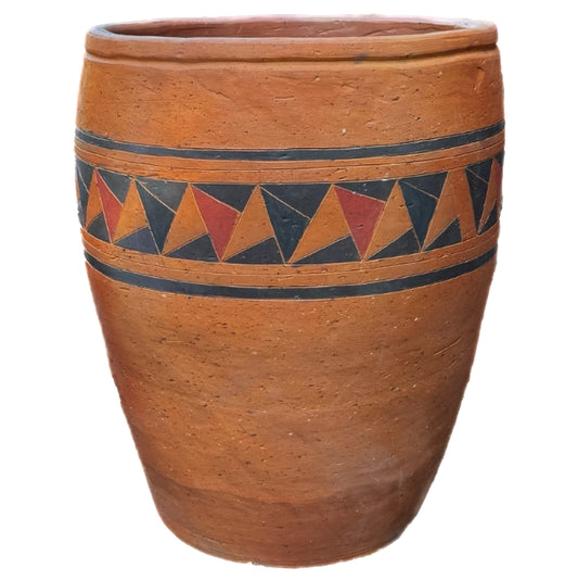 hand-painted engobe barrel