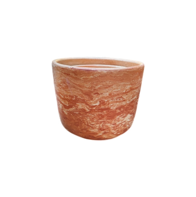 round striped planter
