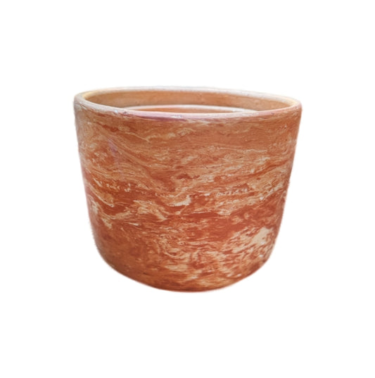 round striped planter