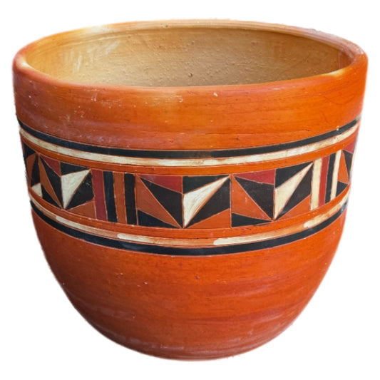 hand-painted large engobe barrel 56x65 cm